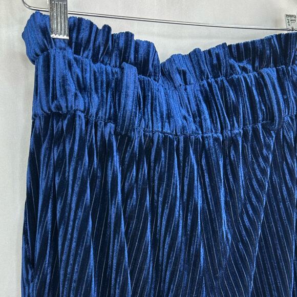 CROSBY by Mollie Burch Eddie Pant High Waist Velvet in Navy Blue Small (New) - Picture 6 of 7